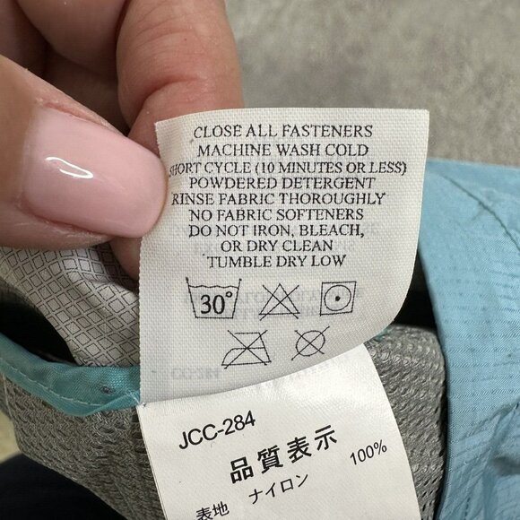 Marmot Women's Lightweight Rain Jacket Hood Pockets Hiking Size M Blue - Picture 12 of 12